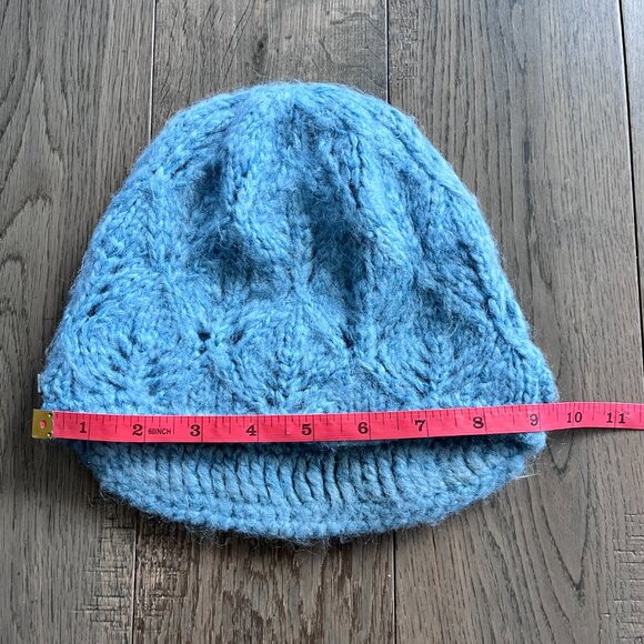 Coal Crochet Blue Knit Beanie Hat Women's One Size Winter Accessory - Picture 6 of 7